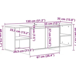 vidaXL Muebles Tv-Mueble de TV madera de ingeniería envejecida 130x35x50 cm