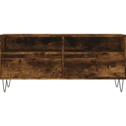 vidaXL Mueble de TV madera contrachapada 100x34,5x44,5cm Roble ahumado New