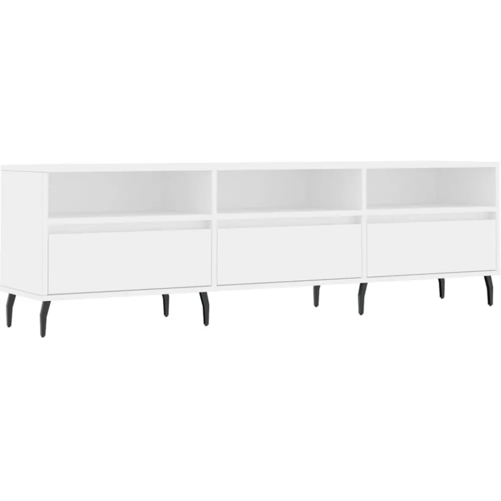 vidaXL Mueble de TV madera contrachapada 150x30x44,5 cm Blanco Discount