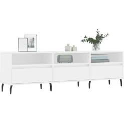 vidaXL Mueble de TV madera contrachapada 150x30x44,5 cm Blanco Discount