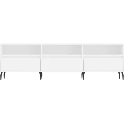 vidaXL Mueble de TV madera contrachapada 150x30x44,5 cm Blanco Discount