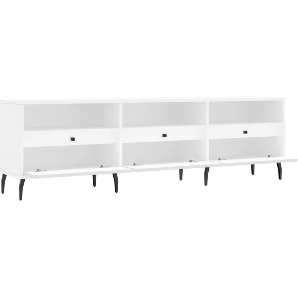 vidaXL Mueble de TV madera contrachapada 150x30x44,5 cm Blanco Discount