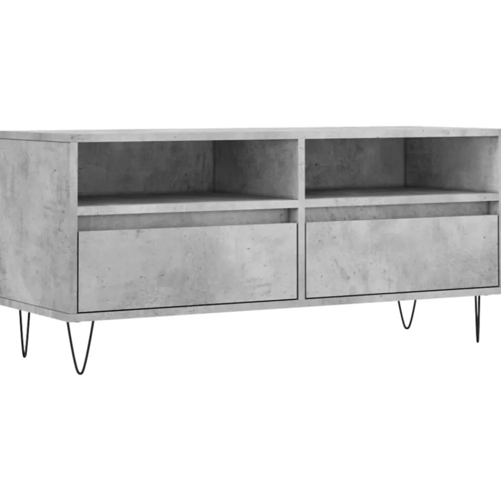 vidaXL Muebles Tv-Mueble de TV madera contrachapada gris hormigón 100x34,5x44,5cm