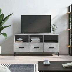 vidaXL Mueble de TV madera de ingeniería gris hormigón 102x36x50 cm Gris hormig&oacute;n Sale