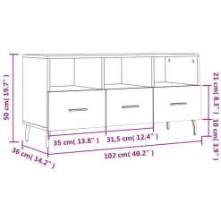 vidaXL Mueble de TV madera de ingeniería gris hormigón 102x36x50 cm Gris hormig&oacute;n Sale