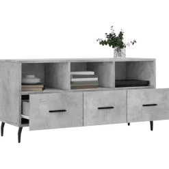 vidaXL Mueble de TV madera de ingeniería gris hormigón 102x36x50 cm Gris hormig&oacute;n Sale