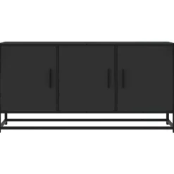 vidaXL Mueble de TV madera de ingeniería y metal 100x35x50 cm Negro Best