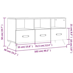 vidaXL Muebles Tv-Mueble de TV madera de ingeniería gris hormigón 102x36x50 cm