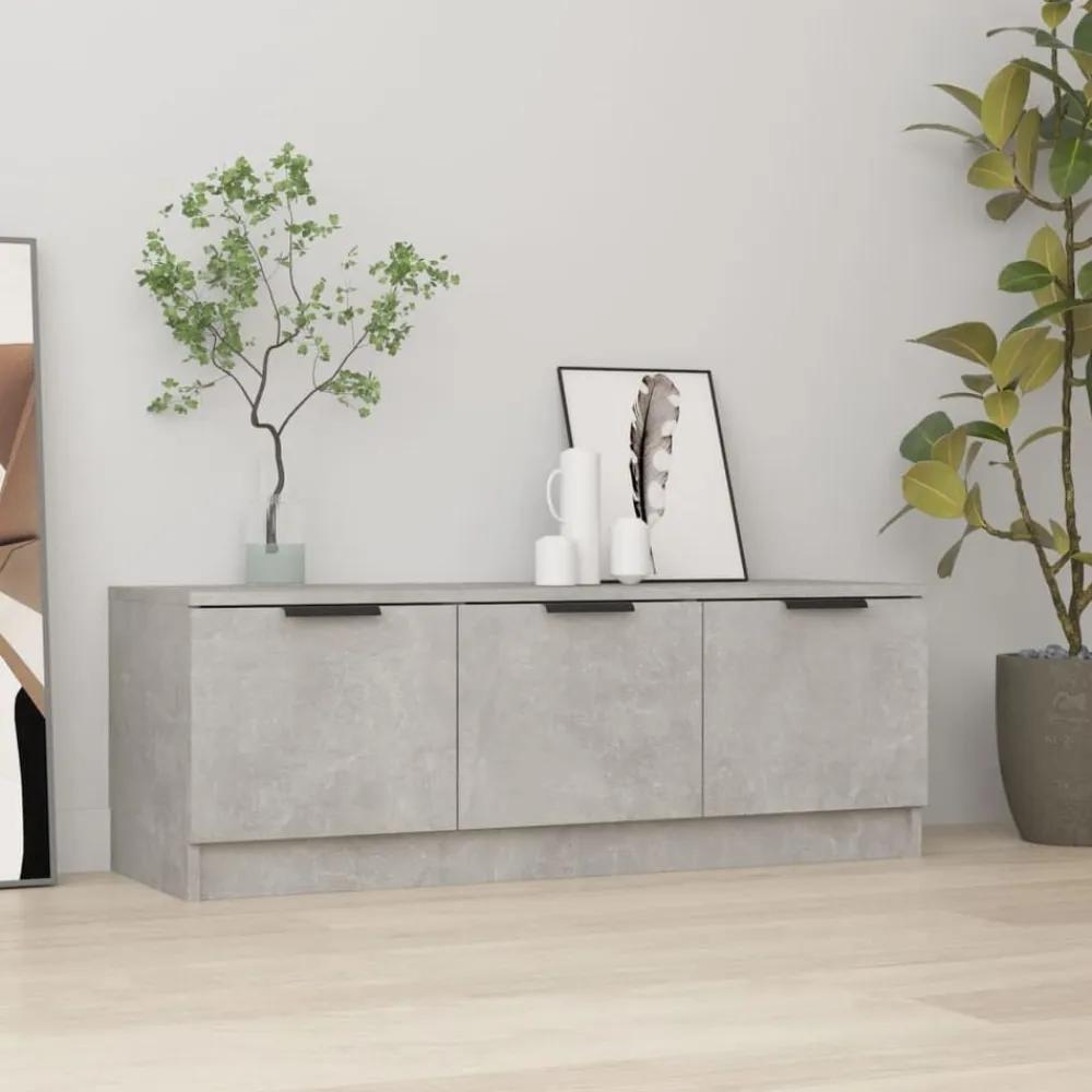 vidaXL Muebles Tv-Mueble de TV madera contrachapada gris hormigón 102x35x36,5 cm