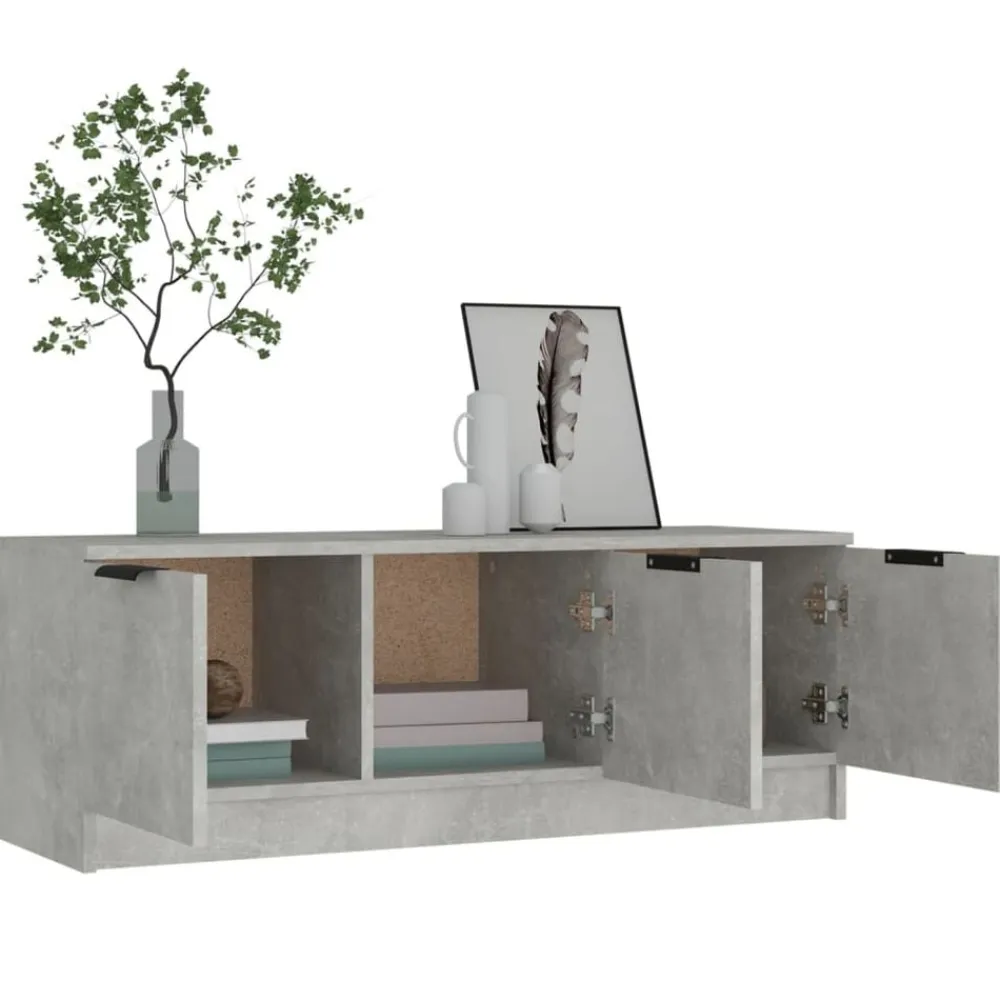 vidaXL Muebles Tv-Mueble de TV madera contrachapada gris hormigón 102x35x36,5 cm