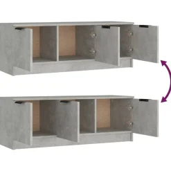 vidaXL Muebles Tv-Mueble de TV madera contrachapada gris hormigón 102x35x36,5 cm