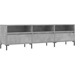 vidaXL Mueble de TV madera contrachapada gris hormigón 150x30x44,5 cm Gris hormig&oacute;n Outlet