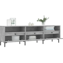 vidaXL Mueble de TV madera contrachapada gris hormigón 150x30x44,5 cm Gris hormig&oacute;n Outlet