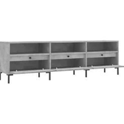 vidaXL Mueble de TV madera contrachapada gris hormigón 150x30x44,5 cm Gris hormig&oacute;n Outlet