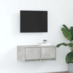 vidaXL Muebles Tv-Mueble de TV madera de ingeniería gris hormigón 60x31x25,5 cm