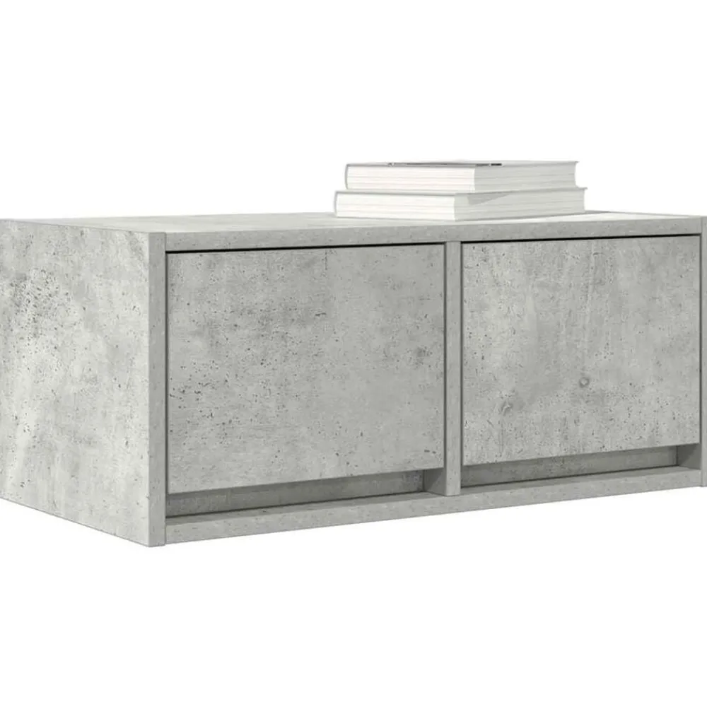 vidaXL Muebles Tv-Mueble de TV madera de ingeniería gris hormigón 60x31x25,5 cm
