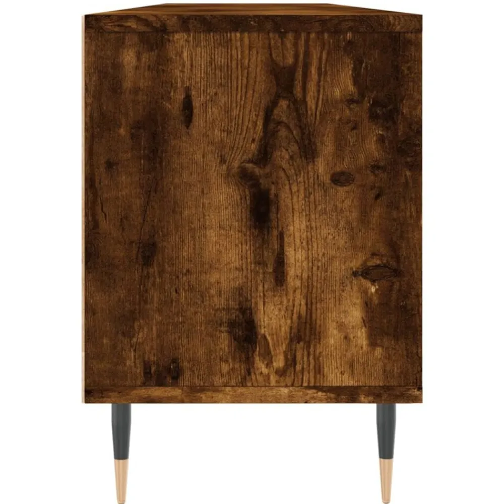 vidaXL Mueble de TV madera contrachapada 150x30x44,5 cm Roble ahumado New