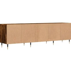 vidaXL Mueble de TV madera contrachapada 150x30x44,5 cm Roble ahumado New