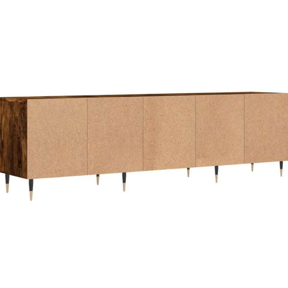 vidaXL Mueble de TV madera contrachapada 150x30x44,5 cm Roble ahumado New