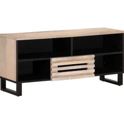 vidaXL Mueble de TV madera maciza de mango 100x34x46 cm Marr&oacute;n claro New