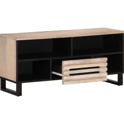 vidaXL Mueble de TV madera maciza de mango 100x34x46 cm Marr&oacute;n claro New