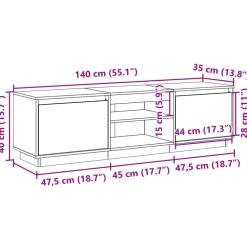 vidaXL Muebles Tv-Mueble de TV madera maciza de pino marrón cera 140x35x40 cm