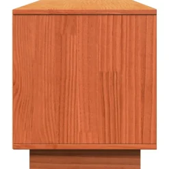 vidaXL Muebles Tv-Mueble de TV madera maciza de pino marrón cera 140x35x40 cm
