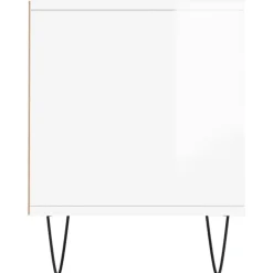 vidaXL Muebles Tv-Mueble de TV madera contrachapada blanco brillo 100x34,5x44,5cm