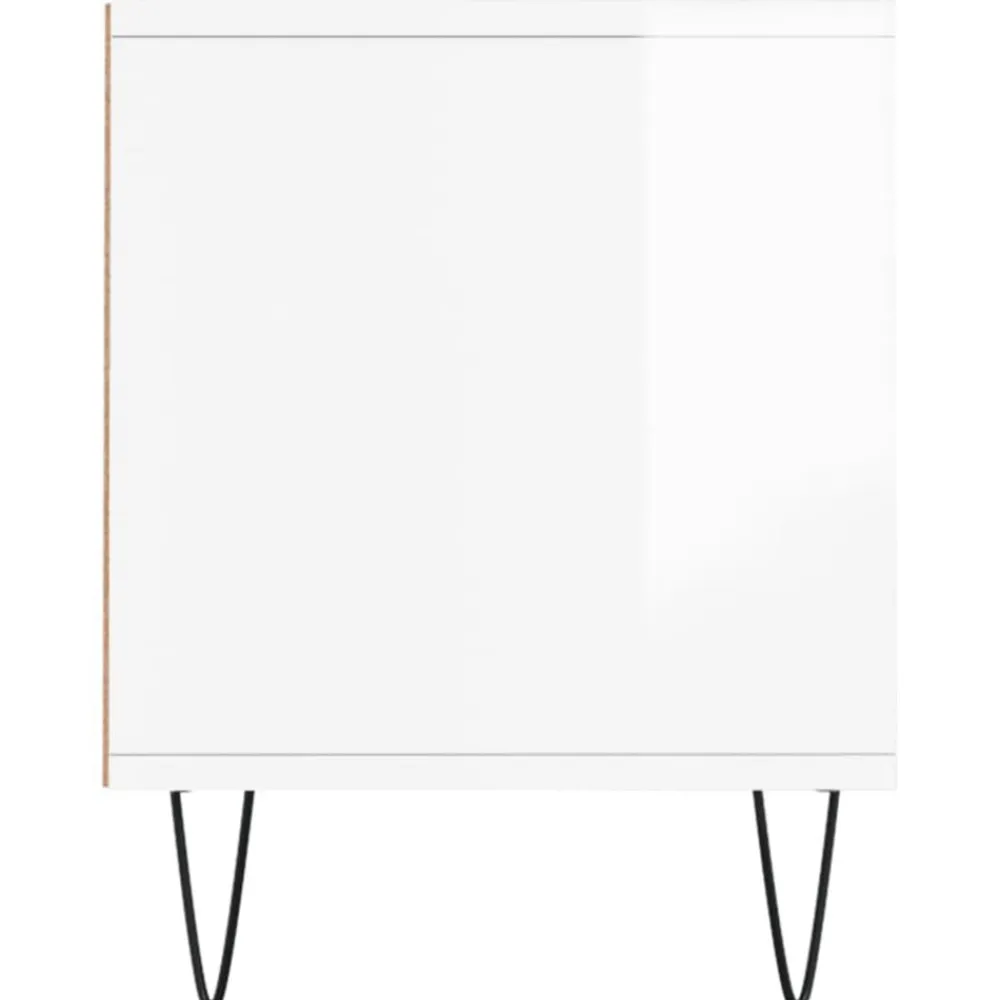 vidaXL Muebles Tv-Mueble de TV madera contrachapada blanco brillo 100x34,5x44,5cm