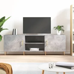 vidaXL Mueble de TV madera de ingeniería gris hormigón 150x30x50 cm Gris hormig&oacute;n Outlet