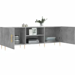 vidaXL Mueble de TV madera de ingeniería gris hormigón 150x30x50 cm Gris hormigón Outlet