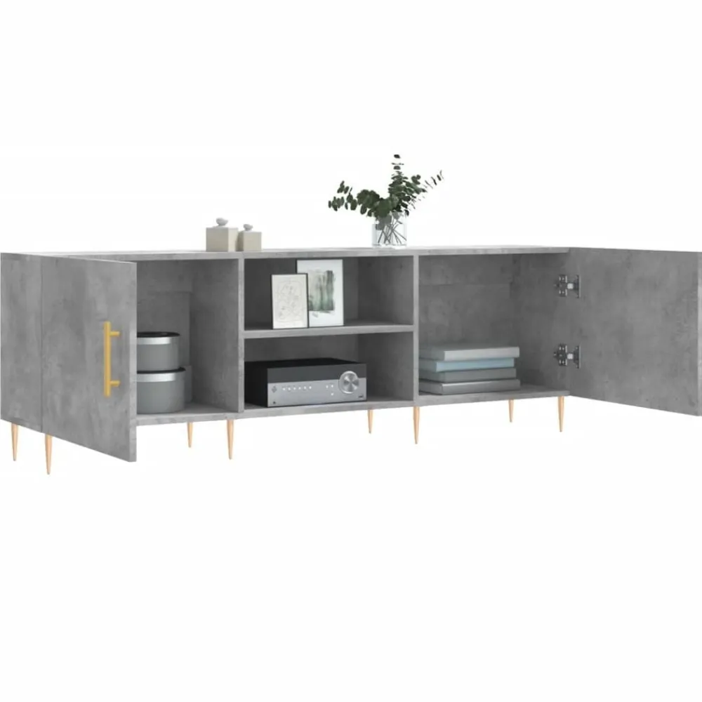 vidaXL Mueble de TV madera de ingeniería gris hormigón 150x30x50 cm Gris hormigón Outlet