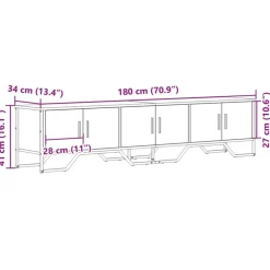 vidaXL Muebles Tv-Mueble de TV madera de ingeniería 180x34x41 cm