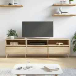 vidaXL Mueble de TV madera contrachapada 150x30x44,5 cm Roble Sonoma Sale