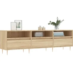 vidaXL Mueble de TV madera contrachapada 150x30x44,5 cm Roble Sonoma Sale