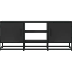 vidaXL Muebles Tv-Mueble de TV madera de ingeniería y metal 100x35x41 cm