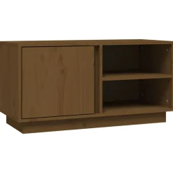 vidaXL Mueble de TV madera maciza de pino marrón miel 80x35x40,5 cm Marrón miel Outlet