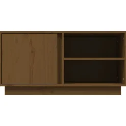 vidaXL Mueble de TV madera maciza de pino marrón miel 80x35x40,5 cm Marrón miel Outlet