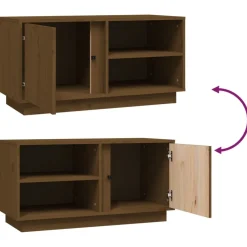 vidaXL Mueble de TV madera maciza de pino marrón miel 80x35x40,5 cm Marrón miel Outlet