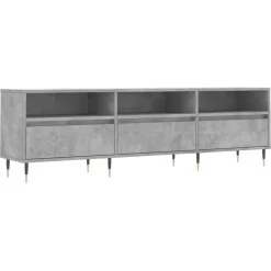 vidaXL Mueble de TV madera contrachapada gris hormigón 150x30x44,5 cm Gris hormigón Hot