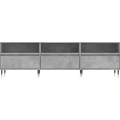 vidaXL Mueble de TV madera contrachapada gris hormigón 150x30x44,5 cm Gris hormig&oacute;n Hot