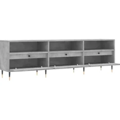 vidaXL Mueble de TV madera contrachapada gris hormigón 150x30x44,5 cm Gris hormig&oacute;n Hot