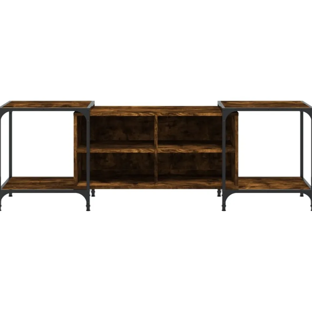 vidaXL Mueble de TV madera de ingeniería 153x37x50 cm Roble ahumado Outlet