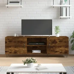 vidaXL Mueble de TV madera de ingeniería 150x30x50 cm Roble ahumado Hot