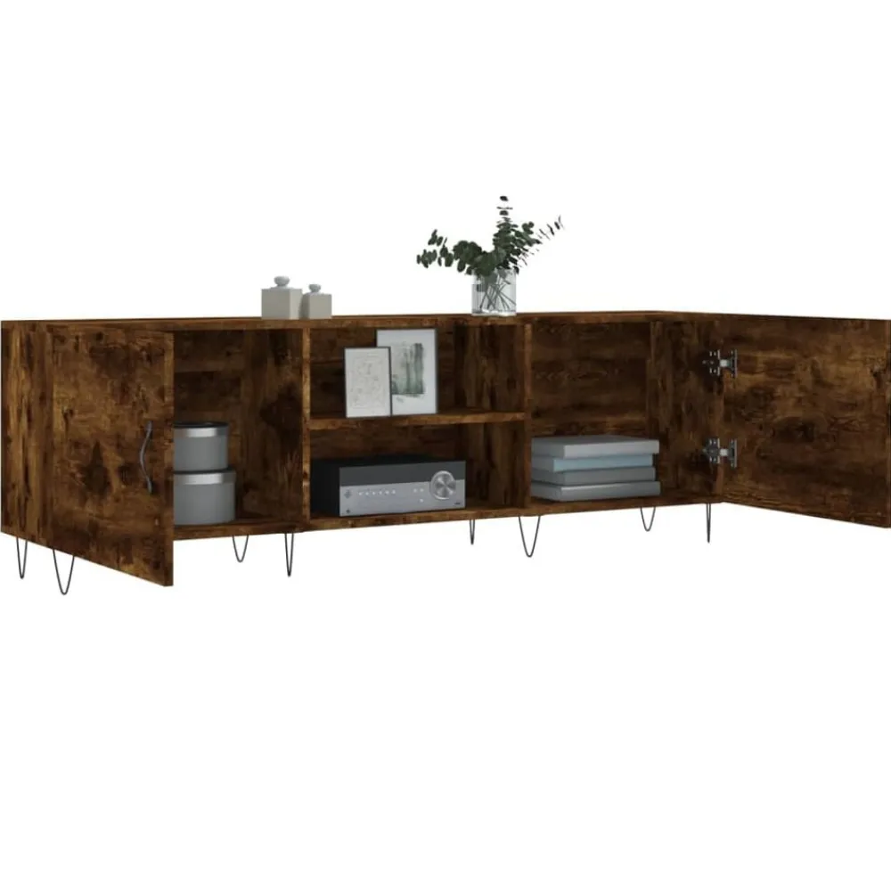 vidaXL Mueble de TV madera de ingeniería 150x30x50 cm Roble ahumado Hot