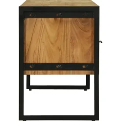 vidaXL Mueble de TV Marrón 100 x 35 x 50 cm Madera de Acacia Sólida Discount