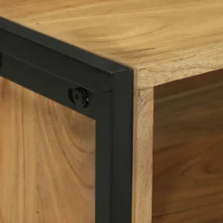 vidaXL Mueble de TV Marrón 100 x 35 x 50 cm Madera de Acacia Sólida Discount