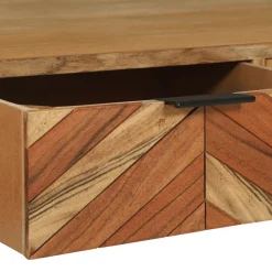 vidaXL Mueble de TV Marrón 100 x 35 x 50 cm Madera de Acacia Sólida Discount