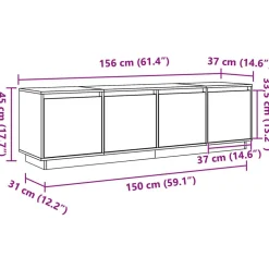 vidaXL Mueble de TV Marrón 156 x 37 x 45 cm Madera de ingeniería Marr&oacute;n cera Discount
