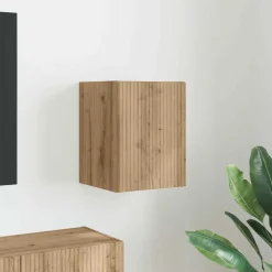 vidaXL Muebles Tv-Mueble de TV Montado en la Pared Roble Artesanal